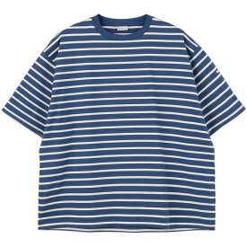 オーシバル ORCIVAL メンズ 半袖Tシャツ ワイドクルーネックTシャツ スレートブルー×ホワイト #OR-C0226 MER SLATE-BLUE×WHITE