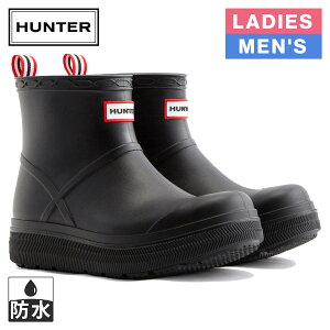 ���Z�[��sale 18��OFF�� �n���^�[ HUNTER �����Y ���f�B�[�X �v���C ���[���f�b�g �u�[�c UNISEX PLAY MOLDED BOOT �u���b�N UFS7105PVC BLACK