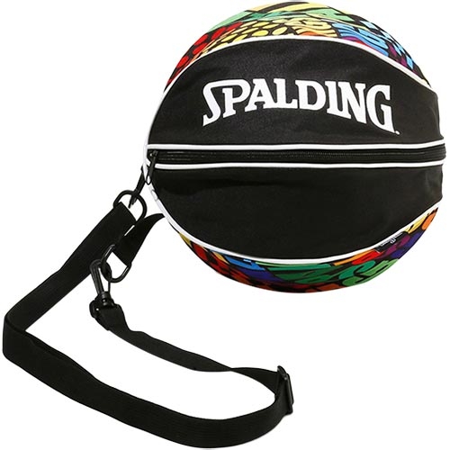 2021秋冬モデル スポーツバッグ ボールケース かばん 部活 SPALDING スポルディング バスケットボール ボールバッグ オプティカルレインボー 49-001OR