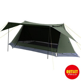 [訳あり]クイックキャンプ QUICKCAMP ソロテント 1人用 ポリコットン ツインポールソロテント カーキ QC-PT340-T KH
