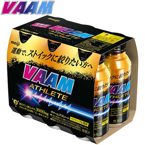 アミノ酸 体脂肪 燃焼 減量 ヴァーム VAAM サプリメント ヴァームアスリート 6本パック 200ml/1本 パイナップル 2650774