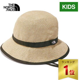 【楽天1位】ザ・ノース・フェイス ノースフェイス 帽子 キッズ ハイクハット Kids' HIKE Hat ベージュ NNJ02308 BE 紫外線防止 日よけ UVカット 男の子 女の子 あご紐つき 保育園 幼稚園 サイズ調整 公園 水遊び お出かけ シンプル