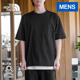 ザ・ノース・フェイス ノースフェイス メンズ 半袖Tシャツ ショートスリーブエアリーポケットティー S/S Airy Pocket Tee ホワイト/ブラック/スプルースグリーン NT12447