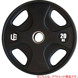 ★8/4〜8/11 最大6,000円OFFクーポン★[訳あり]オリンピックプレート 20kg 穴径50mm オールラバー バーベルプレート ブラック LE-OP20-T BK LEADING EDGE リーディングエッジ