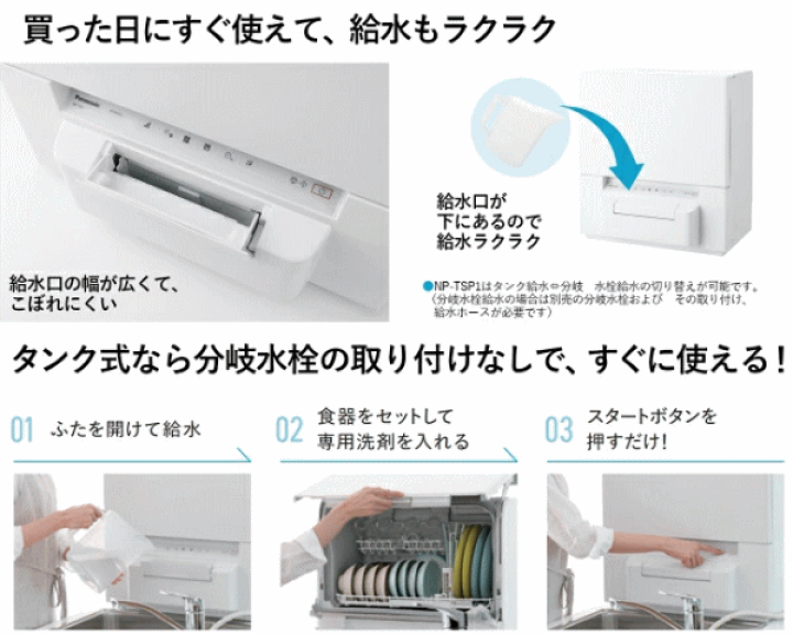 楽天市場】パナソニック 食器洗い乾燥機 食洗機 スリム食洗機 工事不要 