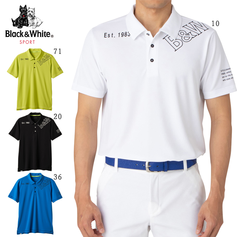 ゴルフウェア ブラックアンドホワイト ポロシャツ メンズの人気商品 