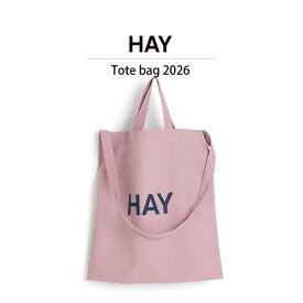 正規取扱店 HAY Tote Bag (Blush pink) 2WAY仕様 AD569-E104 iess【ヘイ バッグ トートバッグ 2WAY コットン ピンク LOGO ロゴトート シンプル 通勤 通学 エコバック】