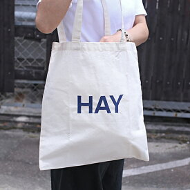 正規取扱店 HAY Tote Bag Natural for japan 【正規品 ヘイ バッグ 日本限定 トートバッグ かばん コットン 北欧 デンマーク 白 ネイビー ロゴトート 通勤 通学 日常使い エコバッグ ナチュラル】