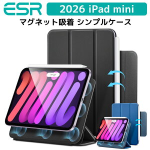 ESR iPad mini 8 �P�[�X 2026 ��8���� A20 Pro �Ή� iPad mini8 �J�o�[ �}�O�l�b�g ���C�z�� ���E�� �O�܂� �X�^���h 2�i�K�p�x �y�����[ Apple Pencil Pro�Ή� ���^ �y�� �u���b�N �l�C�r�[