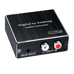 BLUPOW DAC �f�W�^�� �A�i���O �ϊ��� ���E�������́�RCA+3.5mm�X�e���I�o�� �I�[�f�B�I�ϊ��� ���f�W�^�� �A�i���O �ϊ� DA�R���o�[�^�[ Digital to Analog Converter 192Khz/24bit�n�C���]�����Ή� VA84