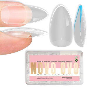NOVO OVO Medium Almond Nail Tips Extra Thick Press on No C Curve �~�f�B�A���A�[�����h�l�C���`�b�v �Ɍ� �v���X�I�� C�J�[�u�Ȃ� �\�t�g�W�F�� �i�`�������t�F�C�N�l�C���G�N�X�e���V���� �t���J�o�[ �N��
