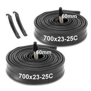 Hycline ���]�� �`���[�u 700Cx25-28C/32-35C/23-25C/28-32C/35-43C ���[�h�o�C�N �^�C�����イ�� 48mm/60mm/80mm �����o���u �N���X�o�C�N �C���i�[�`���[�u �܂肽���ݎ� �N�����`���[ 2�{�Z�b�g �^�C�����o