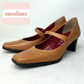 アウトレット【ストラップパンプス】限定 パンプス ダークオレンジ オレンジ 23cm 2E 本革 革 日本製 婦人靴 お買い得 歩きやすい エッセデッセ essedesse