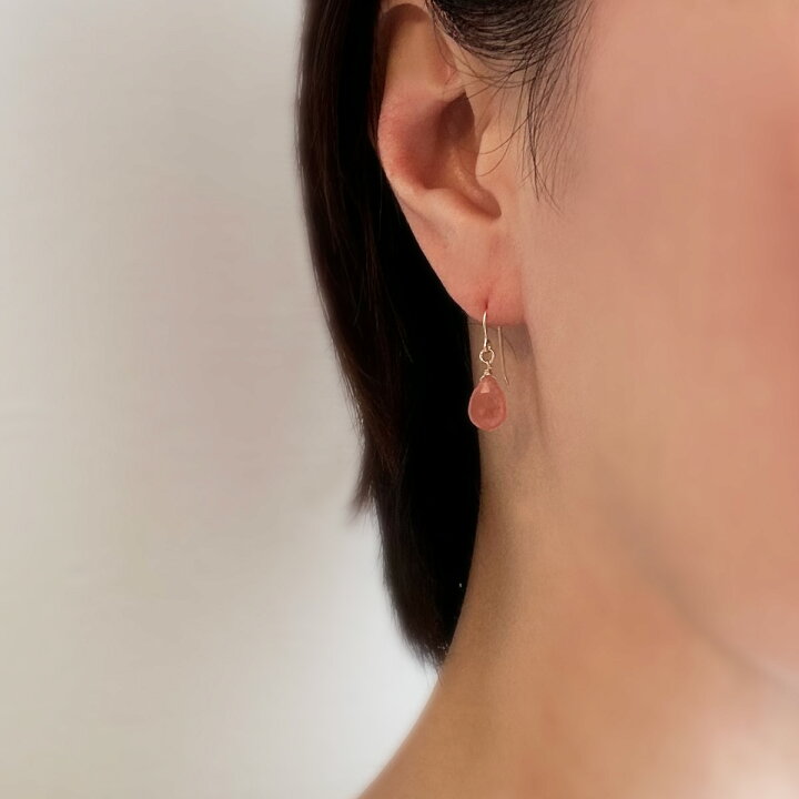 楽天市場】インカローズ ペアシェイプ ブリオレットカット ピアス 