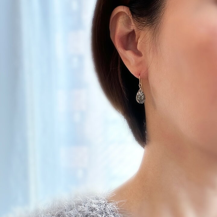 楽天市場】コッパーオパール ペアシェイプ ピアス K14GF 10月誕生石 