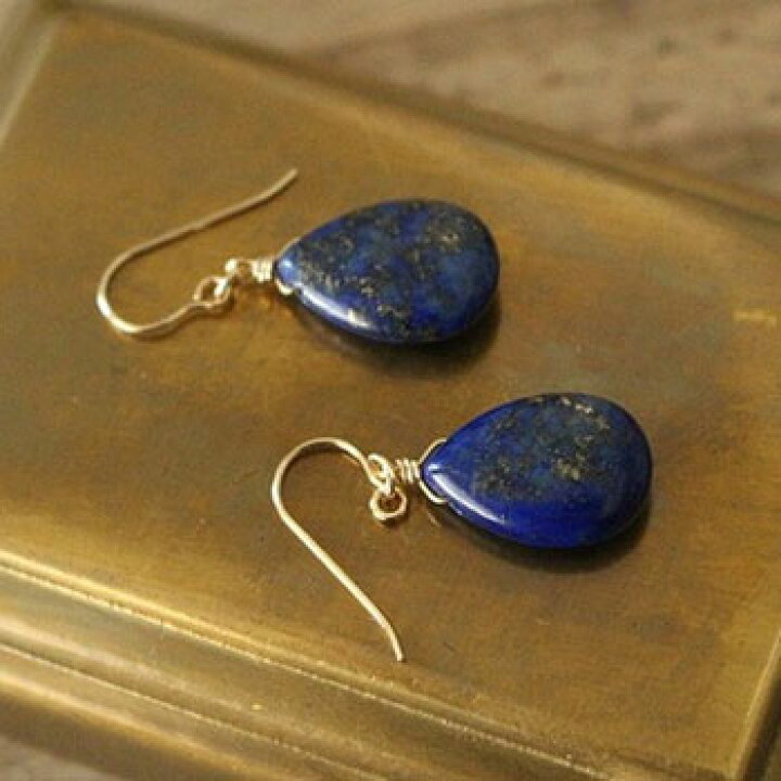 楽天市場】ラピスラズリ＜ペアシェイプ＞のピアス（14KGF） : エッセンス 