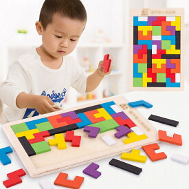 人気 おすすめ テトリス 木製 知育玩具 おもちゃ 子供 キッズ用品 立体パズル ブロック ゲーム 脳トレ カラフル 組み合わせ 2000025