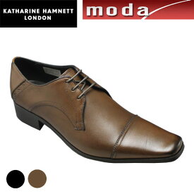 キャサリンハムネット ドレスシューズ ブラッチャー ストレートチップ ロングノーズ スクウェアトゥ KH3993 ブラック ダークブラウン KATHARINE HAMNETT メンズ 靴