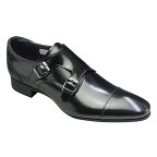リーガル ビジネスシューズ ダブルモンク ロングノーズ ストレートチップ 37TR ブラック REGAL メンズ 靴