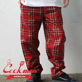 Cookman正規取扱店 【本物・正規品】 新品 クックマン Cookman Chef Pants シェフ パンツ TARTAN RED タータンチェック レッド 赤 メンズ レディース