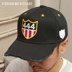 【本物・正規品】 新品 ヨシノリコタケ YOSHINORI KOTAKE EMBLEM 444LOGO MESH CAP キャップ BLACK ブラック 黒 メンズ レディース