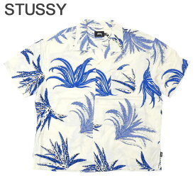 【本物・正規品】 新品 ステューシー STUSSY Cactus Rayon Shirt レーヨンシャツ 半袖シャツ WHITE ホワイト 白 メンズ