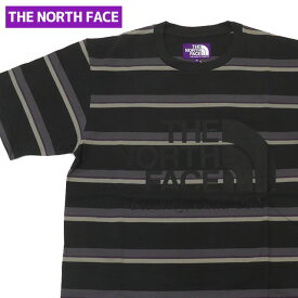 【本物・正規品】 新品 ザ・ノースフェイス パープルレーベル THE NORTH FACE PURPLE LABEL Striped H/S Logo Tee Tシャツ K(BLACK) NT3065N