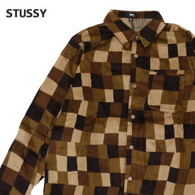 【本物・正規品】 新品 ステューシー STUSSY Wobbly Check L/S Shirt チェック 長袖シャツ ストックロゴ BROWN ブラウン メンズ
