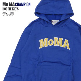 【本物・正規品】 新品 モマ MoMA x チャンピオン Champion Hoodie Kid's 子供用 プルオーバーパーカー BLUE ブルー キッズ