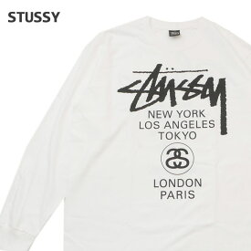 【本物・正規品】 新品 ステューシー STUSSY WORLD TOUR LS TEE 長袖Tシャツ WHITE ホワイト 白 メンズ