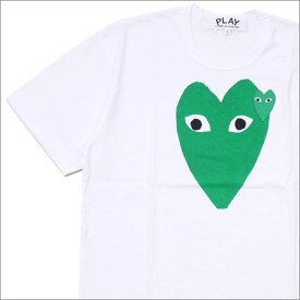 【本物・正規品】 PLAY COMME des GARCONS プレイ コムデギャルソン MEN'S GREEN HEART PRINT TEE Tシャツ WHITE 200007756050x【新品】