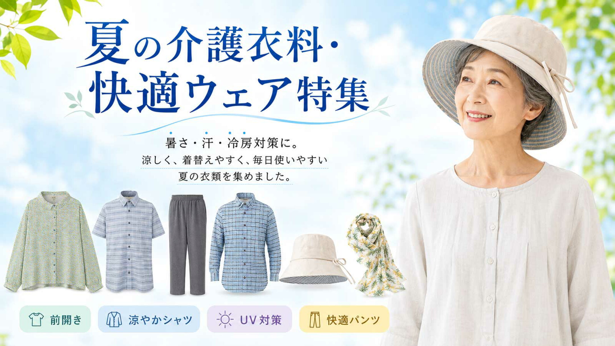 夏の介護衣料・快適ウェア特集
