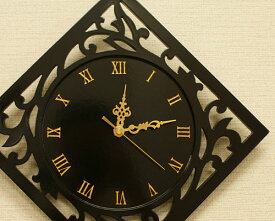 アジアン レリーフ 壁掛け時計 リーフB モダン 木製 おしゃれ 掛け時計 時計 セイコー アナログ バリ