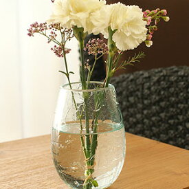 クラック ガラス フラワーベース エッグ 花瓶 ガラス フラワーベース おしゃれ リサイクルガラス 丸型 シンプル アジアン バリ 北欧 アジアン雑貨