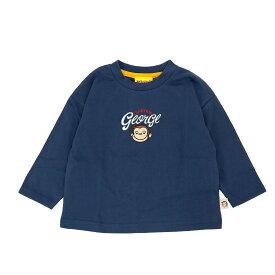 おさるのジョージ 長袖 Tシャツ バックプリント ロンT 男の子 女の子 90 95 100 110 120 ウェア 子供服 キッズ ベビー服 tシャツ トップス tシャツ キャラクター 保育園 幼稚園 通園 兄弟 おそろい オソロイ 秋 春 通年 長そで かわいい おしゃれ //メール便発送可