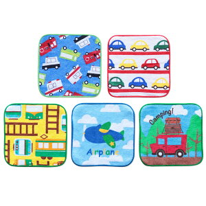 ミニタオル ハンカチ 15cm まとめ買い セット キッズ 男の子 女の子 ミニハンカチ タオルハンカチ 5枚セット 綿100% 恐竜 車 電車 飛行機 ユニコーン かわいい 子供 保育園 幼稚園 小学校 お手拭
