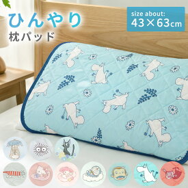 【期間限定10%OFF】枕パッド 冷感 43×63cm 接触冷感 枕カバー 枕パット ひんやり 夏用 ゴム付き 洗える キャラクター トトロ ジジ ムーミン キティ マイメロ ドラえもん おさるのジョージ //メール便発送可