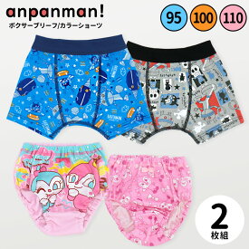 【ショーツのみ】【10%OFF】アンパンマン ショーツ 2枚セット 95 100 110 女の子 ドキンちゃん コキンちゃん キッズ 子供 パンツ 2枚組 女児 保育園 幼稚園 こども園 お着換え 名前欄 ネームタグ リボン //メール便発送可