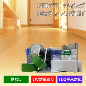 フロアコーティング ガラスコーティング剤 セルフ 床 ワックス 滑り止め 傷 防止 保護 ビアンコート B【 DIYチャレンジKiT 】 ツヤなし/UV対策あり【100平米/2L】 施工方法PC用動画DVD付 ビアンコジャパン 床用 フローリング 犬 滑らない DIY