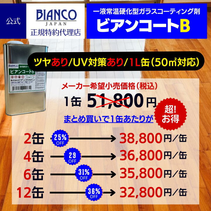 楽天市場】【法人・個人事業主様限定】ビアンコートB ツヤあり/UV対策 