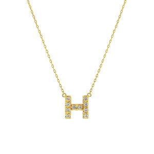 【 WEB限定 】 ネックレス レディース ダイヤモンド K10 イエローゴールド 10k 10金 イニシャル H 【 ESTELLE エステール 】 プレゼント 贈り物 ギフト 20代 30代 40代 50代 60代 ジュエリー