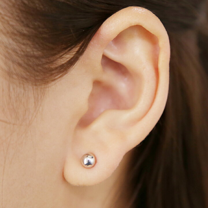 楽天市場】ピアス レディース K18 ホワイトゴールド 18k 18金 5mm 