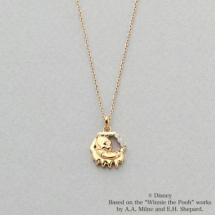 楽天市場 ネックレス レディース キュービックジルコニア シルバー イエローゴールドメッキ Bloom ブルーム ディズニー くまのプーさん ジュエリー ブランド プレゼント 贈り物 ギフト ご褒美 代 30代 40代 50代 60代 Bloom Online Store 楽天市場店