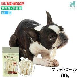 国産牛皮ガム フラットロール 60g 犬 おやつ ガム 無添加 デンタル 国産 牛皮 犬向けおやつ(デンタルケアガム) 【ダッドウェイ】 犬 おやつ ガム 国産 ペット 牛皮 チップス DADWAY 犬 おやつ ガム 無添加 デンタル