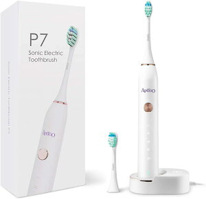 アイユー APIYOO P7 音波電動歯ブラシ/ホワイト+替ブラシ5本セット音波 電動 ハブラシ 歯ぶらし 極細毛 歯磨き ハミガキ デンタルケア 歯茎 歯石 歯垢 虫歯 口臭 完全防水 静音設計 水洗い 衛生