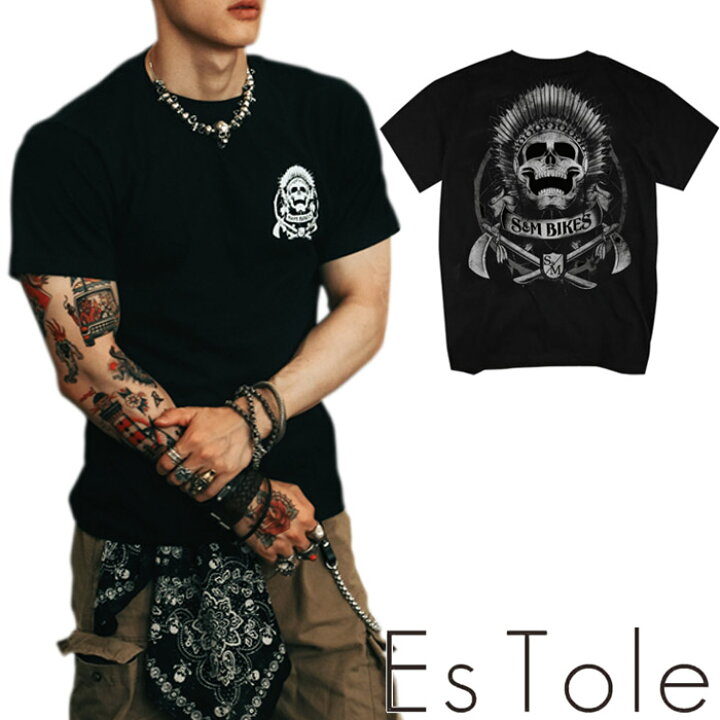 楽天市場】【送料無料】EsTole インディアンスカルTシャツ 半袖 T 