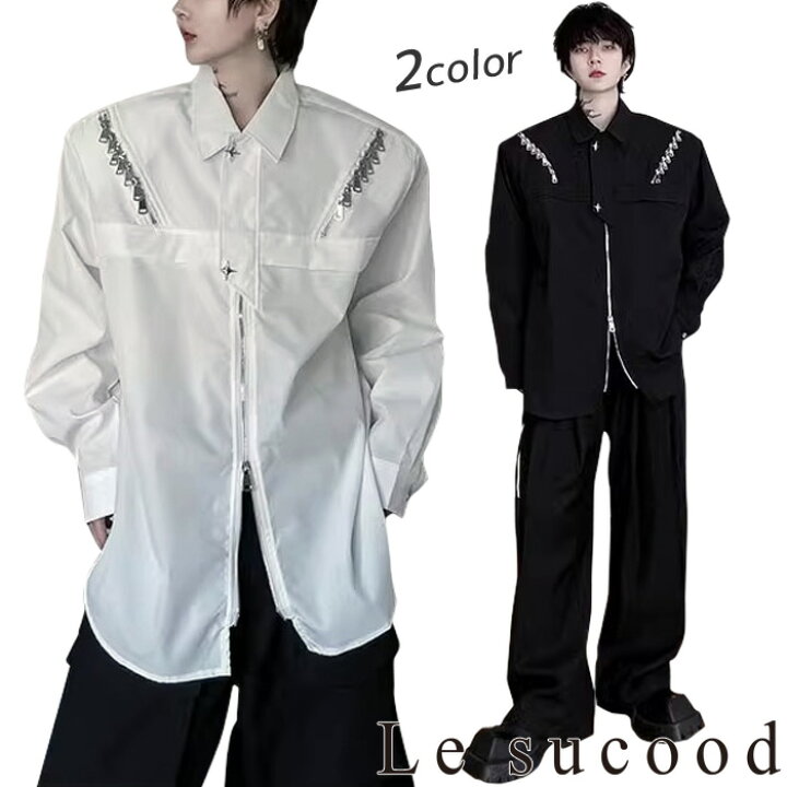 楽天市場】【Le sucood】 ジップデザイン長袖シャツ ジップシャツ 
