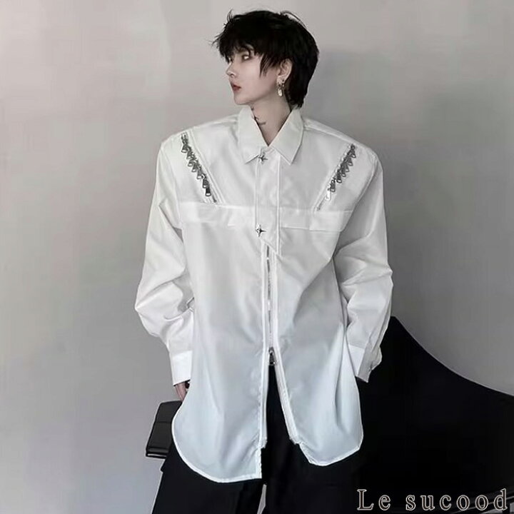 楽天市場】【Le sucood】 ジップデザイン長袖シャツ ジップシャツ 
