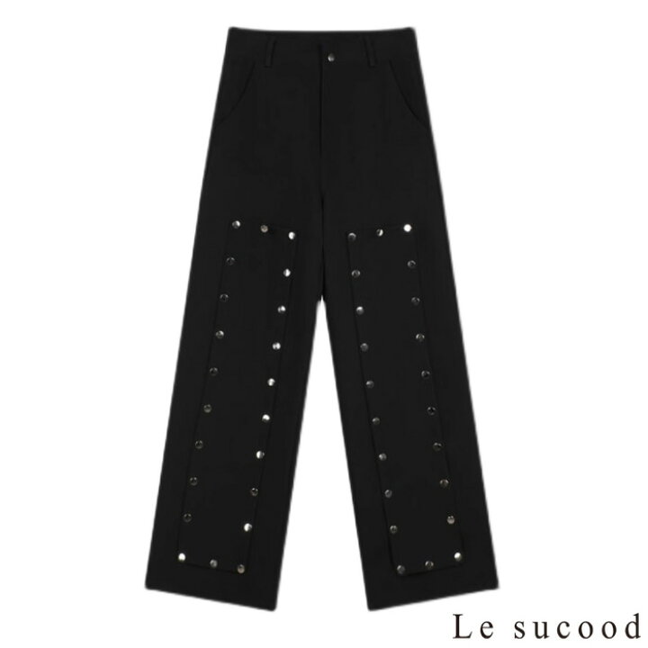 楽天市場】【Le sucood】 スナップウインドーワイドレッグパンツ 