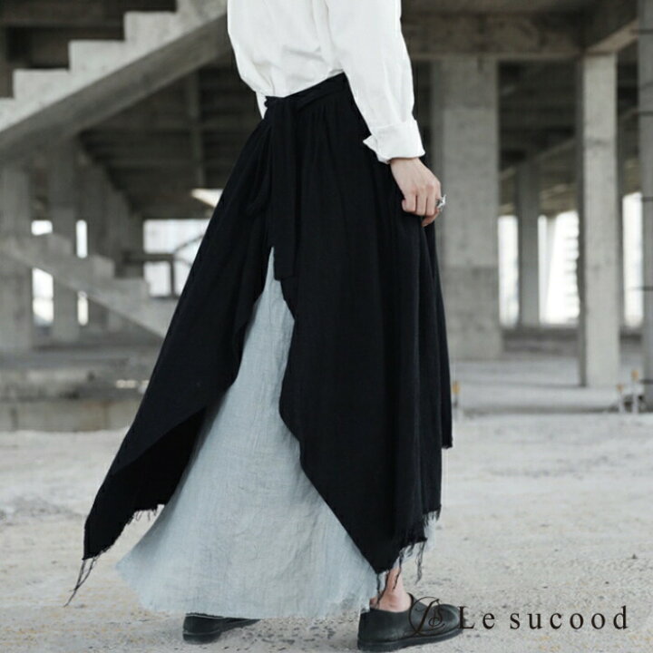 楽天市場】【Le sucood】カットオフ加工 レイヤード ロングスカート  